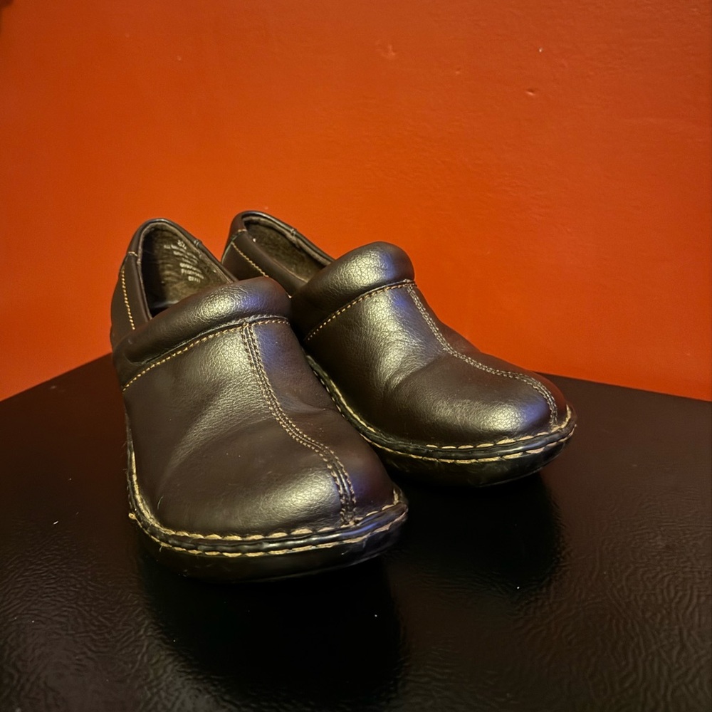 [8.5W/6.5M] Merona Brown Leather Heel Clogs